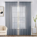 MIULEE 2 Panels Solid Color Sheer Window Curtains Elegant Window Voile Panels/Drapes/Treatment for Bedroom Living Room (54X90 Inches Dark Grey)