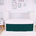 Box Pleated Mini Crib Bed Skirt Premium 100% Cotton 800 Thread Count Nursery Crib Toddler Bedding Crib Bedskirt for Baby Boys or Baby Girls, (24" x 38") + 10" Drop Lenght - Teal Solid