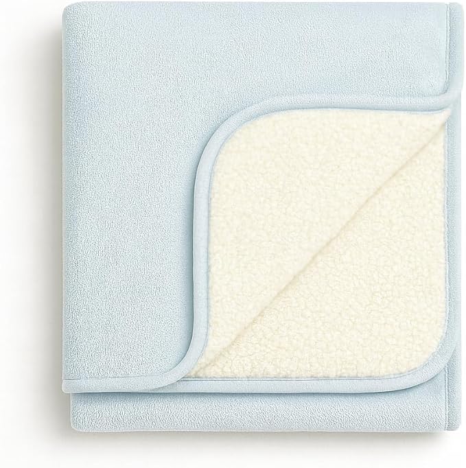 Ultra Plush 30x40 Super Soft Sherpa Baby Blanket, Durable, Machine Washable, Gentle on Baby's Skin - Ideal Baby Blankets for Boys & Girls, (Cloud Blue)