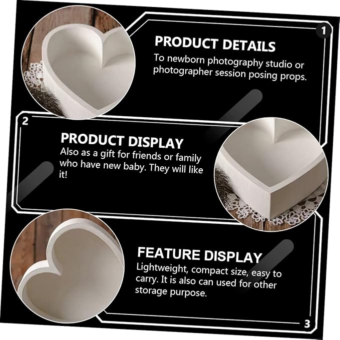 1pc Love Photography Props Newborn Girl Babyboy Baby Basket Posing Case for Newborn Photography Prop Posing Case Child White Wood Wooden