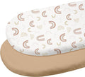 Gllquen Baby Bassinet Sheets 2 Pack, 100% Organic Cotton Bassinet Fitted Sheets for Girls Boys, Soft & Breathable Unisex Baby Mattress Sheet for Standard Bassinets 33"x17"(Khaki)