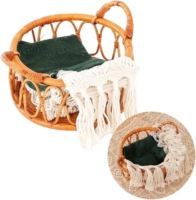 Kate Newborn Photography Props Set&Wood Texture Floor Mat(5x4ft)