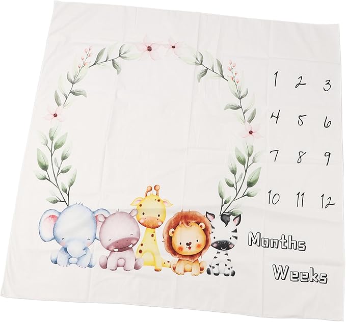 Acouto Monthly Blanket Garland Pattern Decorative Photo Background Cloth Photography Props, Month Blanket, Month - Swaddling
