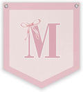 Lacama Initial Personalized Preppy Banner, Baby Shower Decor Girl Nursery Decor, Coquette Pink Bow Teen Girl Gifts, Vintage Room Toddler Room Bedroom Playroom Front Door Birthday Gift(M)