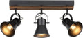 SEEBLEN 3-Light Kitchen Light Fixtures, Adjustable Ceiling/Wall Mount Spotlight, Industrial Black Track Lighting for Living Room, Dining Room, Hallway, Bathroom