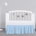 Light Blue Crib Bed Skirt 28" x 52" with 14" Drop - Dust Ruffle Crib Skirt with Split Corners - Soft Nursery Standard Crib Toddler Bedding Skirt for Baby Boys or Girls