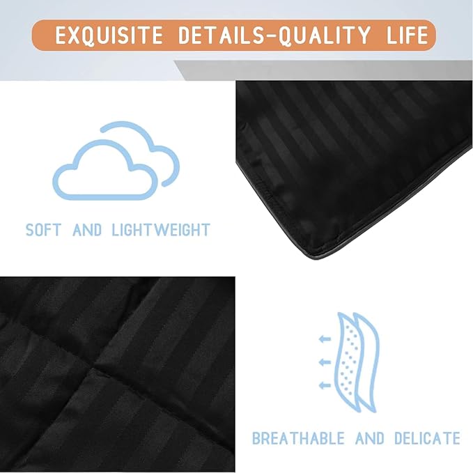 ZPECC Toddler Down Alternative Comforter, 39x47 Hypoallergenic Baby Blanket Quilt, Soft Breathable Lightweight All Season Kids Duvet Insert for Crib Stroller Cot Daycare, Black Stripe
