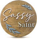 Personalized Wooden Name Sign - Custom Baby Name Signs for Nursery & Kids Room Decor - Baby Announcement Sign - Name Wall Art - Wooden Letters for Wall - Custom Round Nursery Name Sign (Design 7)