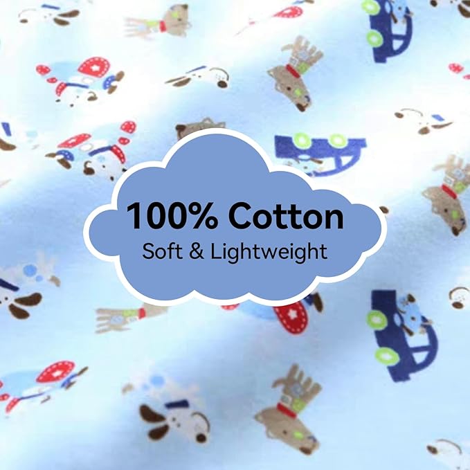 Kids Throw Blanket – Soft Cotton Toddler Blanket with Cute Dogs & Cars Pattern, Breathable Lightweight Bed Throw for Boys Girls, Perfect for Spring Summer Fall, 40 x 60 in (101.6 x 152.4 cm)