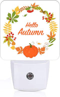 Hello Autumn Night Light,Plug Into Wall with Dusk to Dawn Light Sensors, Warm Nightlights for Bedroom, Bathroom, Hallway, Kitchen, Gifts Ideal for Boys Girls Women Men