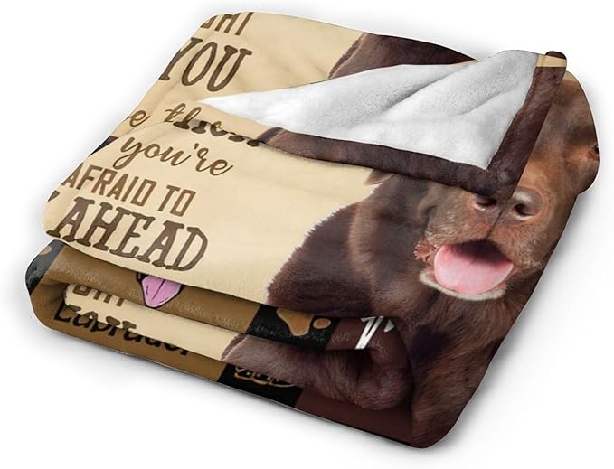Labrador Blanket for Girls Boys Chocolate Retriever Throw Blankets Soft Cozy Warm Fuzzy Fleece Bedding Flannel Dog Throws Stuffed Animal Gifts for Labrador Lovers Kids Men Women Bedroom Decor 60"x50"