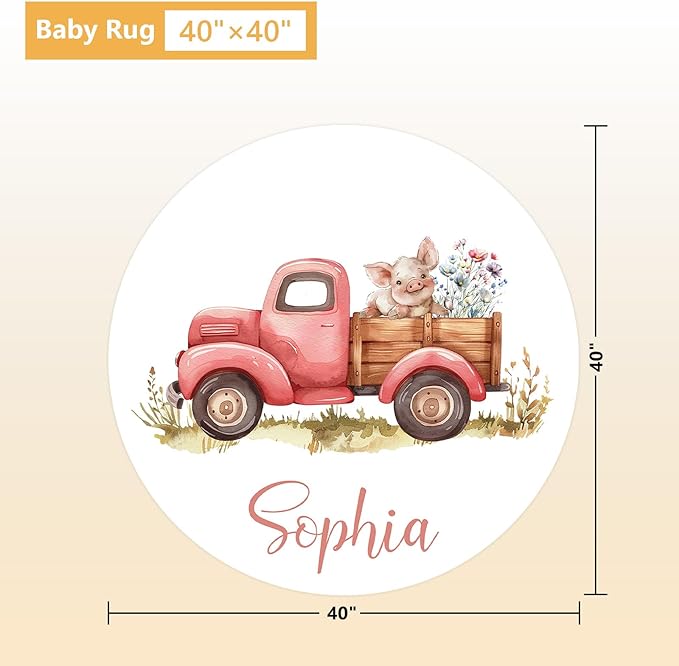 Custom Baby Crib Bedding Set, 5 Pcs Personalized Name Baby Crib Sets for Infant Toddler, Farm Animals Nursery Bedding Set for Boy Girl, Double Layer Flannel Baby Bedding Sets Customized Gifts