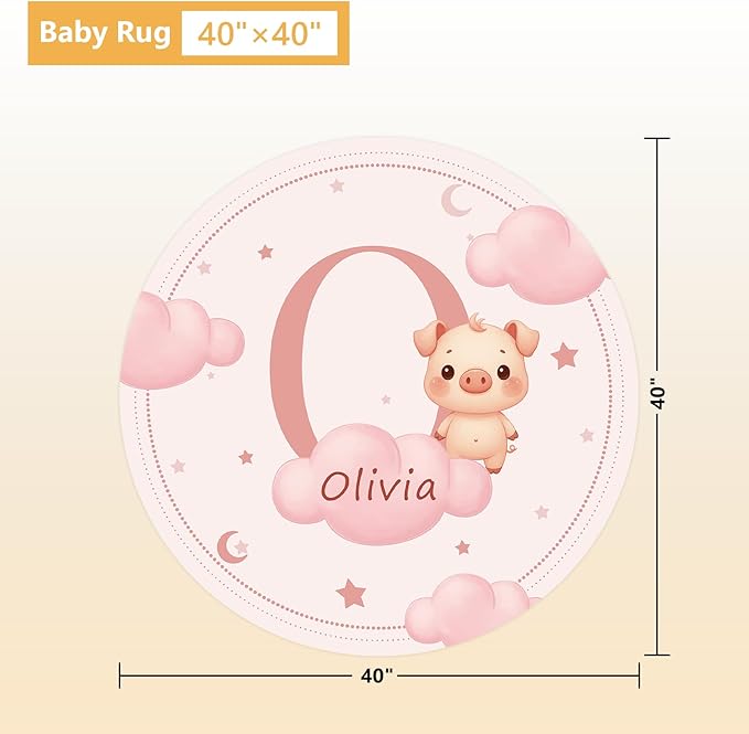 Custom Baby Bedding Set, 5 Pcs Personalized Baby Crib Sets with Name, Toddler Bedding Set for Baby Girls Boys, Pink Pig Double Layer Nursery Bedding Set, Customized Gift for Infant New Parents