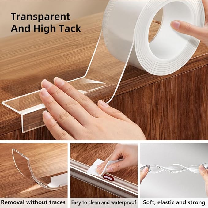 Baby Proofing Edge Protector for Kid Clear Edge Protector Strip Safety Corner Guards Child Proof Corner Bumper for Furniture 1.2" x 9.84' (thk: 2mm)