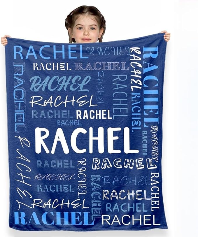 Ship Next Day, Custom Name Blanket, Personalized Baby Blanket for Girls, Baby Blankets with Name Ultra-Soft Cozy Fleece Blankets Gifts for Boys & Girls Kids Teen Girl New Mom