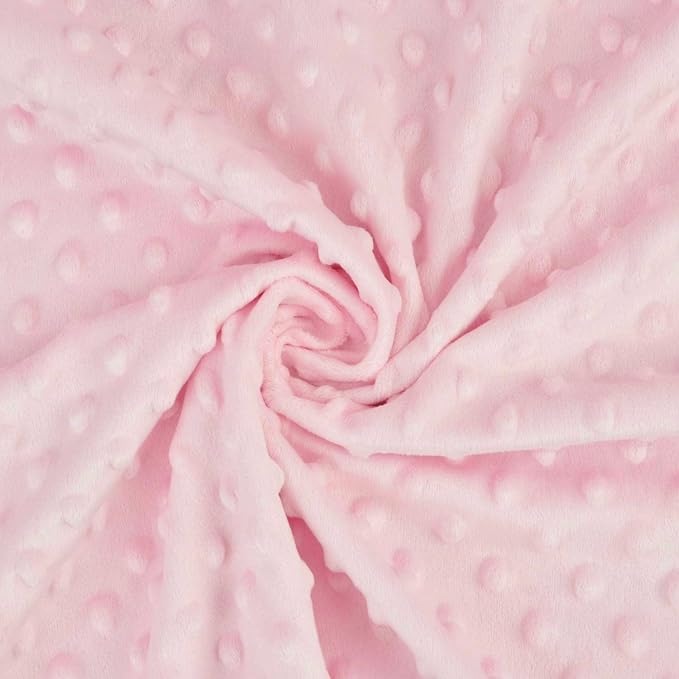 American Baby Company Heavenly Soft Chenille Security Blanket, 2-Layer Design with Minky Dot & Silky Satin, Pink, 14" x 14" for Boys and Girls (Pack of 2)
