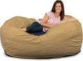ULTIMATE SACK Lounger Bean Bag Chair, Oversize Bean Bag Chair for Adults, Comfy Chair Bean Bag Couch Lounge Sofa Loveseat Furniture | Camel Suede