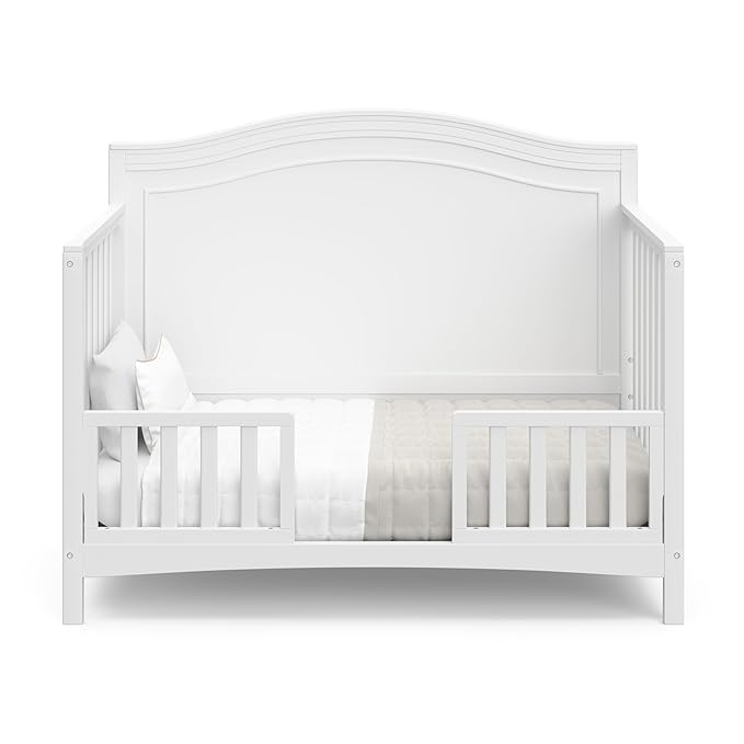 Graco Paris 4-in-1 Convertible Crib (White) – GREENGUARD Gold Certified, Converts to Toddler Bed and Daybed, Fits Standard Full-Size Crib Mattress, Adjustable Mattress Support Base