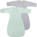 Newborn Baby Transitional Swaddle Sack Arms Up Sleeves Mitten Cuffs 2 Pack 0-3 Months Premium Soft Cotton, Wearable Swaddling Blanket Sleeping Sacks for Boys Girls Calms Startle Reflex Sleep Bag