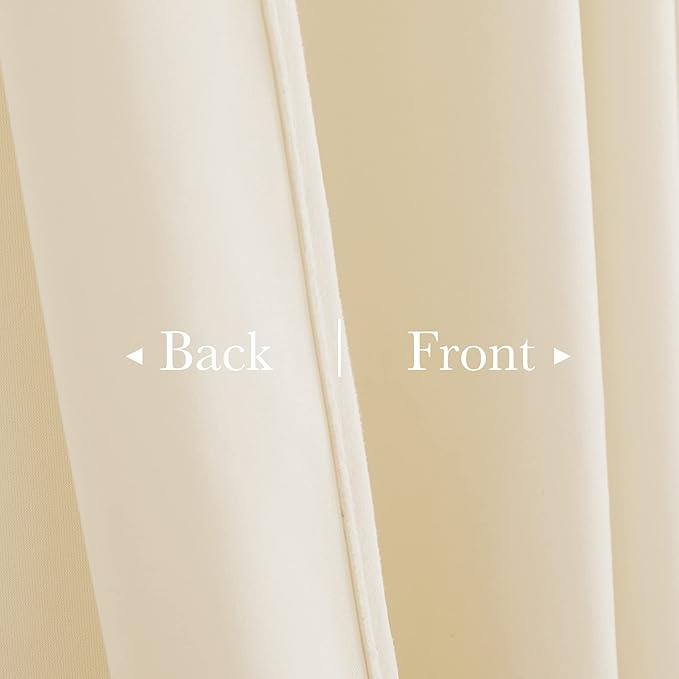 StangH Extra Long Ivory Velvet Curtains 144 inches, Luxury High Ceiling Window Covering Light Dimming Energy Saving for Villa Elegant Home Decor Backdrops for Wedding, W52 x L144, 2 Panels