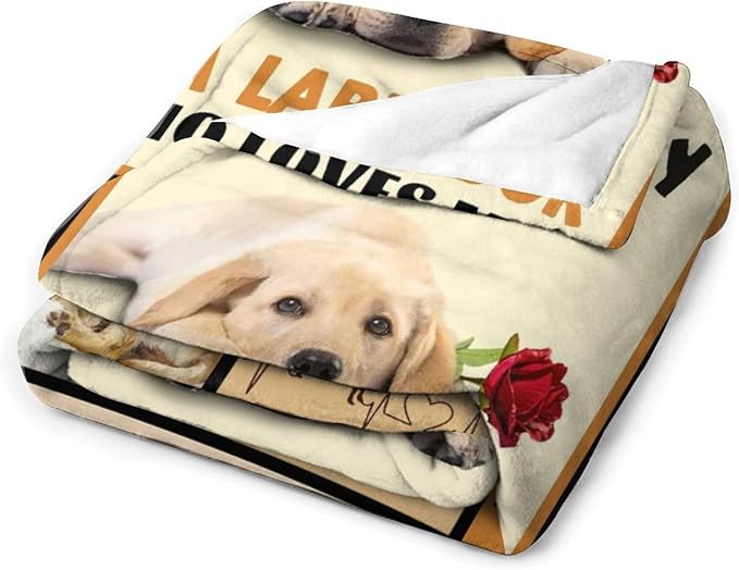 Labrador Dog Print Blanket Best Dog Pet Animal Throw Blankets for Couch Sofa Stuff Decor Gifts Lightweight Soft Cozy Fleece Plush Warm Flannel Bedding for Lover Man Woman Teen Adults 40"x50"