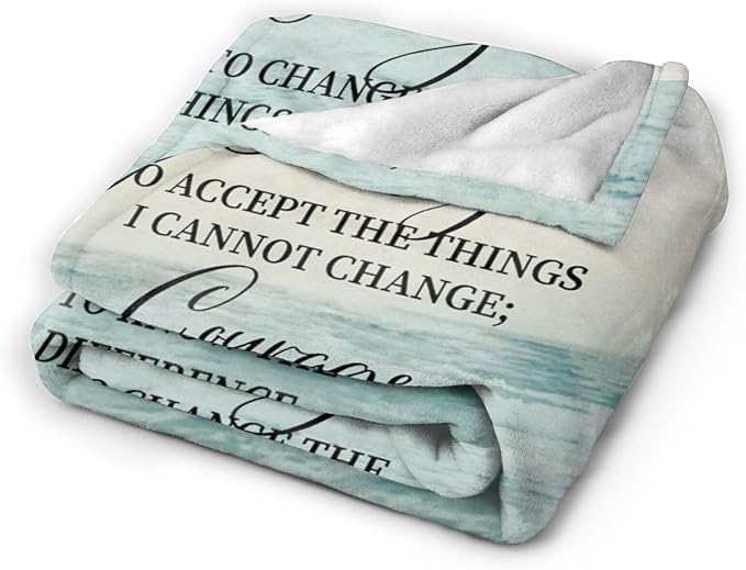 Tijuboni Serenity Prayer Bible Throw Blanket Christian Gifts for Women Men Girls Boys Kids Adults Soft Flannel Fleece Blanket for Couch Sofa Bed Home Decor 60"x80"