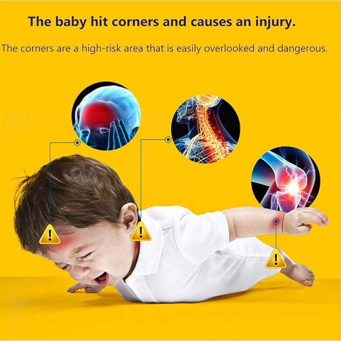 DYKESON Soft Corner Protector, Baby Safety Cushion, Corner Bumpers for Furniture, Corner Proofing for Baby, Corner Cushion, Table Edge Protector, Baby Proofing Edge, Corner Guards, 12 Pack, Brown