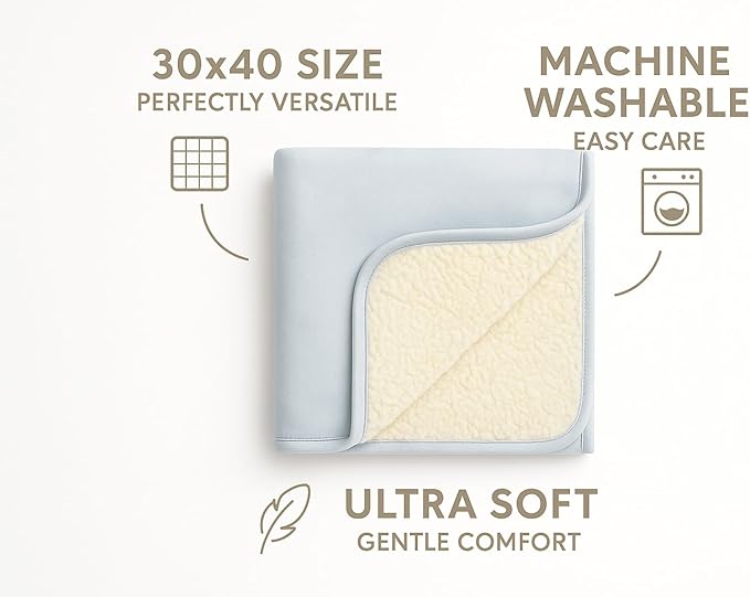 Ultra Plush 30x40 Super Soft Sherpa Baby Blanket, Durable, Machine Washable, Gentle on Baby's Skin - Ideal Baby Blankets for Boys & Girls, (Cloud Blue)