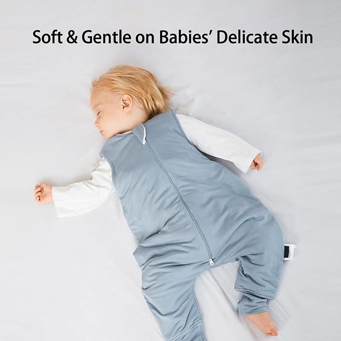 Rayon Made from Bamboo Toddler Sleep Sack with Feet 6-12 Months 1.0 Tog Ultra Soft Toddler Sleeping Sack Baby Sleep Bag Walker Quilted Wearable Blanket with Legs 2-Way Zipper Lightweight