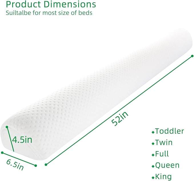 Toddler Bed Bumper, Foam Bed Rail for Toddlers, Bed Rail Bumper for Twin, Full, Queen and King Beds with Washable Cover 2-Pack