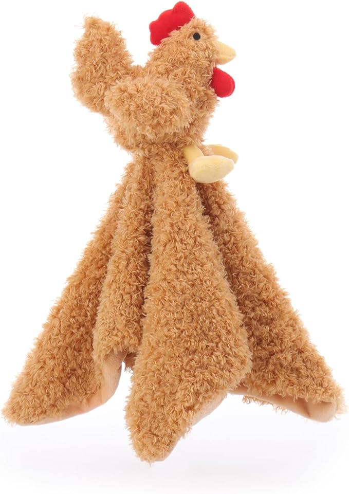 Apricot Lamb Rooster Soft Loveys for Babies, Security Blanket for Baby Boy and Girl, 14x14 Inches for Infant and Toddlers