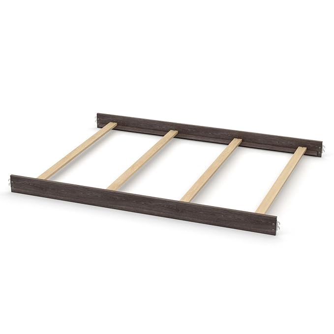 Full-Size Conversion Kit Bed Rails for Evolur Cribs - Solid Wood Crib Convertible Kit to Kids Bed - Transitional Style Rails & Easy-to-Install Child Essentials for Safety (Smokey Brushed Grey)