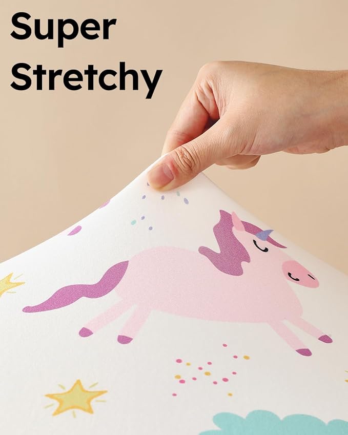 Looxii Baby Crib Sheets for Girls, 3 Pack Fitted Crib Sheet for Standard Crib and Toddler Mattress, Ultra Soft Breathable Microfiber Baby Sheet 52x28x8in