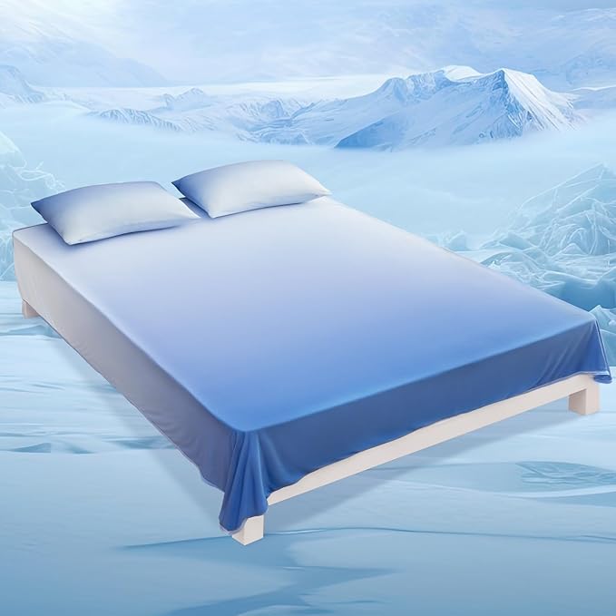 LUXEAR Cooling Blanket, Double-Sided Q-Max>0.5 Arc-Chill Summer Cold Blanket for Bed Sofa Chair Travel, Absords Heat to Keep Body Cool for Hot Sleeper & Night Sweats Adult Kids - Gradient Blue