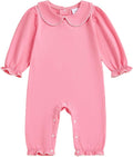 Merqwadd Baby Coming Home Outfit Boy Girl Cotton Long Sleeve Romper Jumpsuit Plain One-Piece Clothes