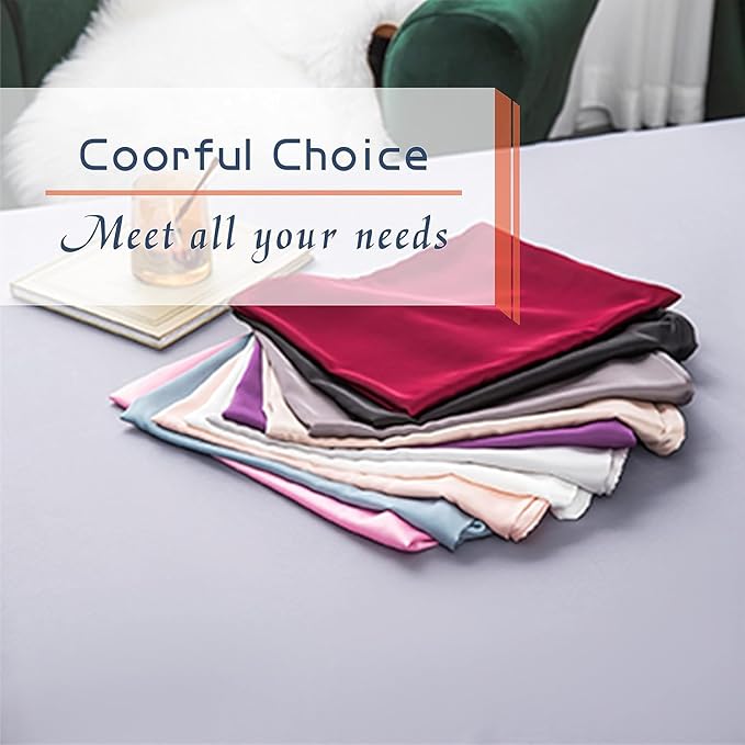 Mulberry Silk Pillowcase for Hair and Skin,Cooling Silk Pillow Case with Hidden Zipper,Allergen Proof Dual Sides Soft Breathable Smooth Silk Pillow Cover for Women (Dark Red, Body)