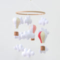 Hot Air Balloon Mobile for Crib, Pink Baby Girl Crib Mobile for Girls, Cloud Mobile for Crib, Boho Nursery Mobile for Bassinet