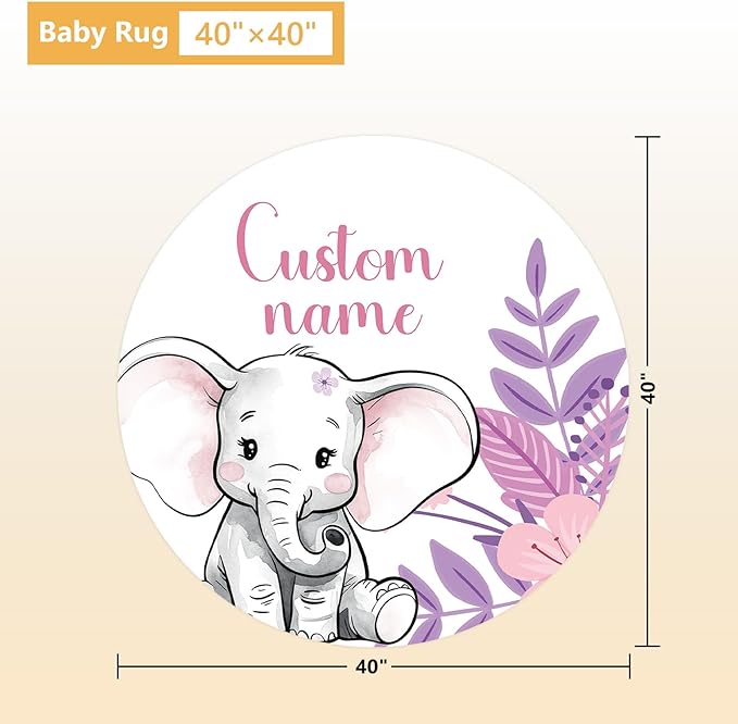 Personalized Toddler Bedding Set, 5 Pcs Custom Name Crib Bedding Set for Girls, Purple Elephant Flannel Baby Crib Bedding Set, Double Layer Baby Crib Set, Customized Gifts for Infants Newborns
