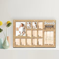 First Year Photo Board – 12 Months Baby Picture Frame, My First Year Wooden Photo Display, Holds Two 4x6 Photos and Twelve 2x3 Pictures, Nursery Wall Frame Décor