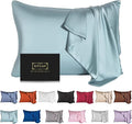 Mulberry Silk Pillowcase for Hair and Skin,Toddler Size Kids Silk Pillow Case with Hidden Zipper,Allergen Proof Dual Sides Soft Breathable Smooth Silk Pillow Cover(Toddler,Aqua Blue)