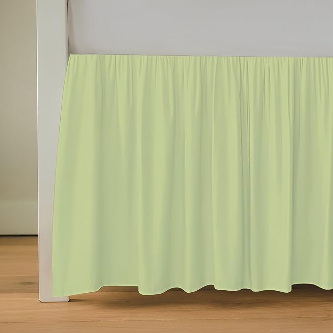 Luxury Crib Bed Skirt 28" x 52" with 14 Inch Drop Soft & Breathable Dust Ruffle Fits Standard Crib and Toddler Bed Nursery Microfiber Fabric Ruffle Bed Skirt for Baby Boys or Girls Sage Solid