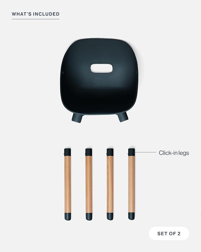 Lalo The Play Kit - Kids Table & Chairs Set with Sustainably Sourced Wood Table & 2 Non-Toxic Bucket Seat Chairs - Safe & Comfortable - Coconut/Licorice
