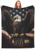 American Eagle Flag Blanket Gifts for Women Men Kids Bald Eagle Flannel Throw Blankets Soft Fuzzy Lightweight for Home Decor Couch Bed Sofa 50x40 Inches