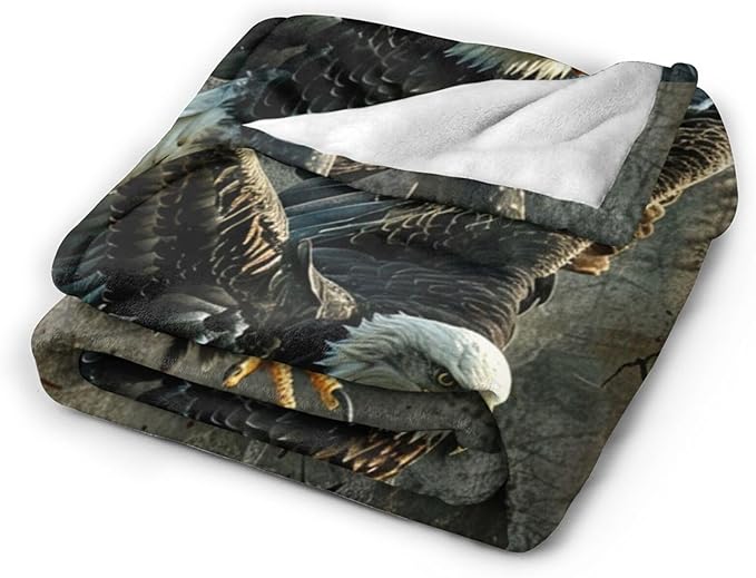 Tijuboni American Eagle Throw Blanket Eagle Gifts for Women Men Girls Boys Kids Adults Soft Flannel Fleece Blanket for Couch Sofa Bed Home Decor 50"x60"