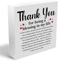 Christmas Thank You Gifts for Women Men Best Friend Wooden Box Sign, Thank You Plaque, Appreciation Gifts for Besties BFF, Rustic Farmhouse Home Office Classroom Desk Table Decor Wood Block Plaque
