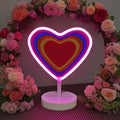 Pink Heart Neon Sign - USB & Battery Powered Button Control Valentine Gift Bedroom Decor Heart Light Up Sign Proposal Decoration Valentine's Day Gift for Her Bedroom Romantic Decor