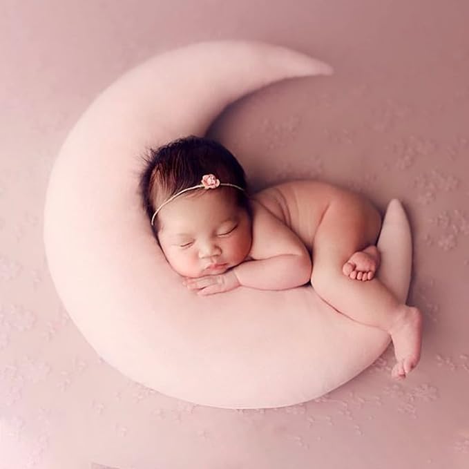 IGMaryBox Baby Moon Star Pillow Newborn Posing Pillow Newborn Photography Prop Infant Photography Posing Pillows (Pink)