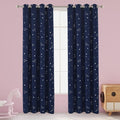 LORDTEX Dinosaur and Star Foil Print Blackout Curtains for Kids Room - Thermal Insulated Curtains Noise Reducing Window Drapes for Boys and Girls Bedroom, 52 x 95 Inch, Navy, Set of 2 Panels