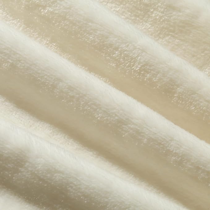 CREVENT 30''X40'' Light Cozy Plush Fluffy Warm Fleece Receiving Baby Blanket for Infant Toddler Crib Cot Stroller, Baby Birthday Ivory Fox