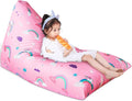 Jorbest Unicorns Stuffed Animal Storage Bean Bag Chair for Kids and Adults, Unicorns Rainbow Bean Bag Stuffed Animal Storage, Luxury Velvet Stuffie Seat - Cover ONLY (200 L/52 Gal, Rainbow)
